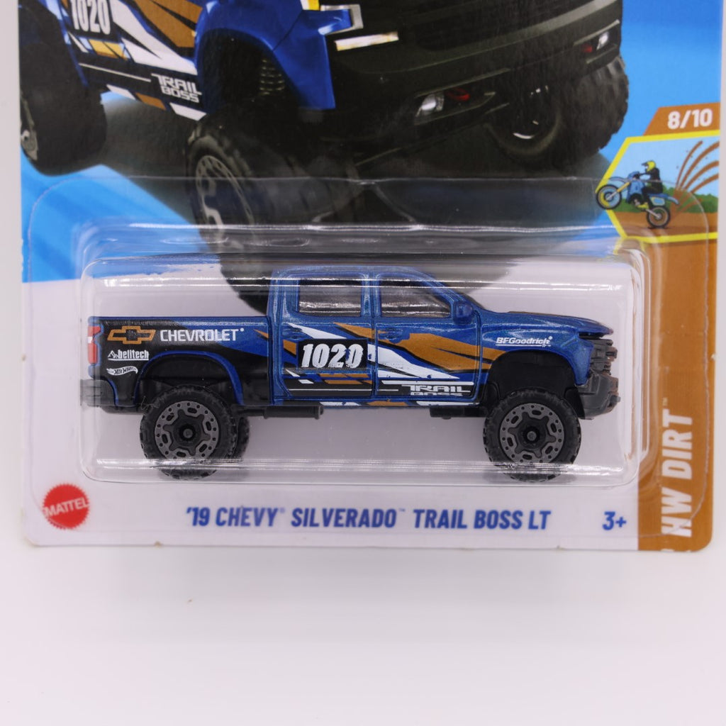2019 Chevy Silverado Trail Boss Lt Blue - 1:64 Hot Wheels